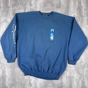 Vintage Speedo Sweatshirt Mens Large Blue Surfing Ocean Beach Pullover 90s